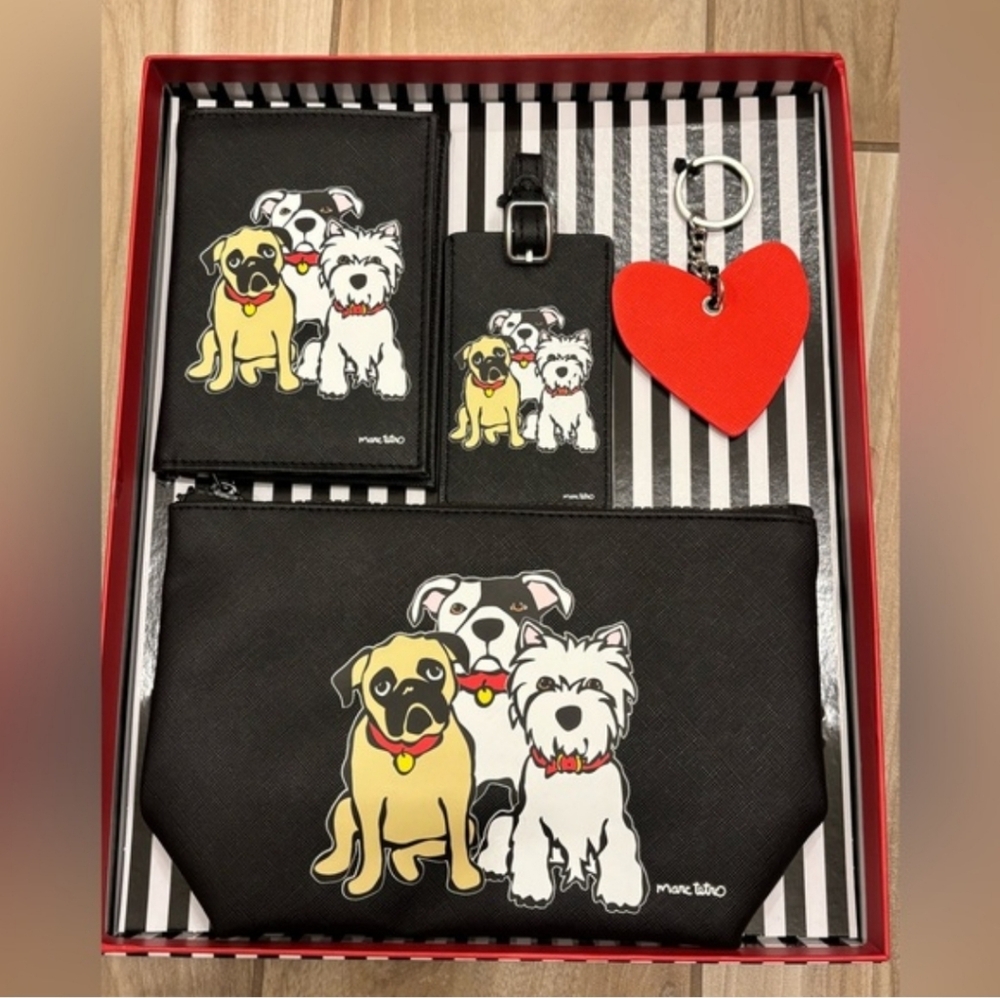 NWT Marc Tetro Dog Friends Travel Accessory Set